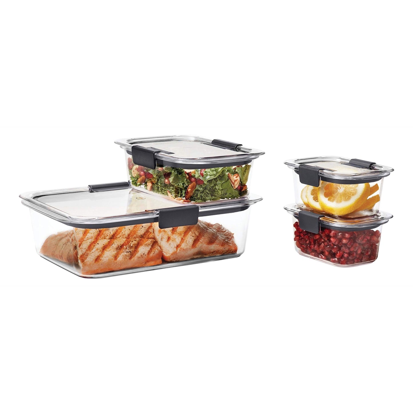 Rubbermaid Brilliance Food Storage Containers, BPA Free, Airtight Lids, Ideal for Lunch, Meal Prep & Leftovers, Set of 5 (3.2 Cup)