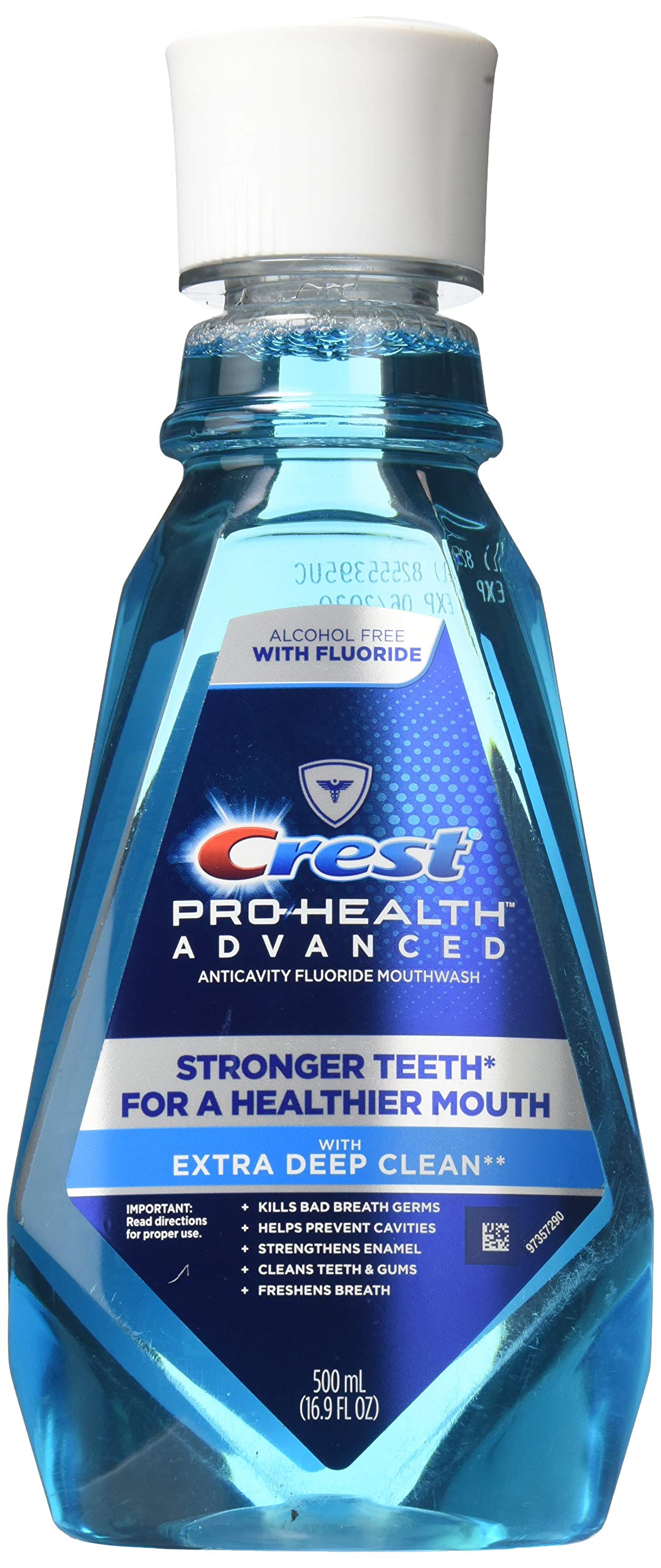 Crest Pro-Health Advanced Mouthwash, Alcohol Free, Multi-Protection, Fresh Mint, 1 L (33.8 fl oz), Pack of 2, Crest Mouthwash, Mouthwash Alcohol Free, Flouride Mouthwash