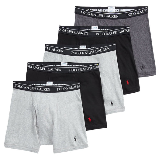 Polo Ralph Lauren Men's Classic Fit Cotton Boxer Briefs 5 Pack