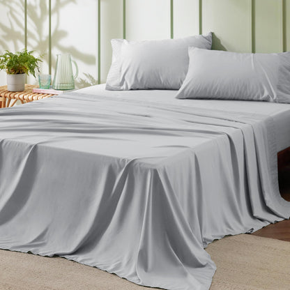 Bedsure Queen Sheet Set - 4 Pieces Soft Queen Size Sheets - Breathable & Cooling - Hotel Luxury - Easy Care Polyester Microfiber Bedding for Women, Men, Dark Grey