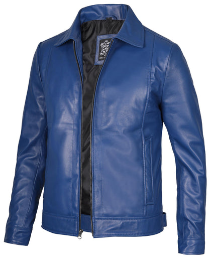 Decrum Mens Leather Jacket - Real Lambskin Classic Vintage Style Leather Jackets For Men