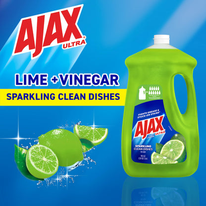 Ajax Ultra Dishwashing Liquid Dish Soap Refill, Vinegar and Lime Scent, 90 fluid ounce