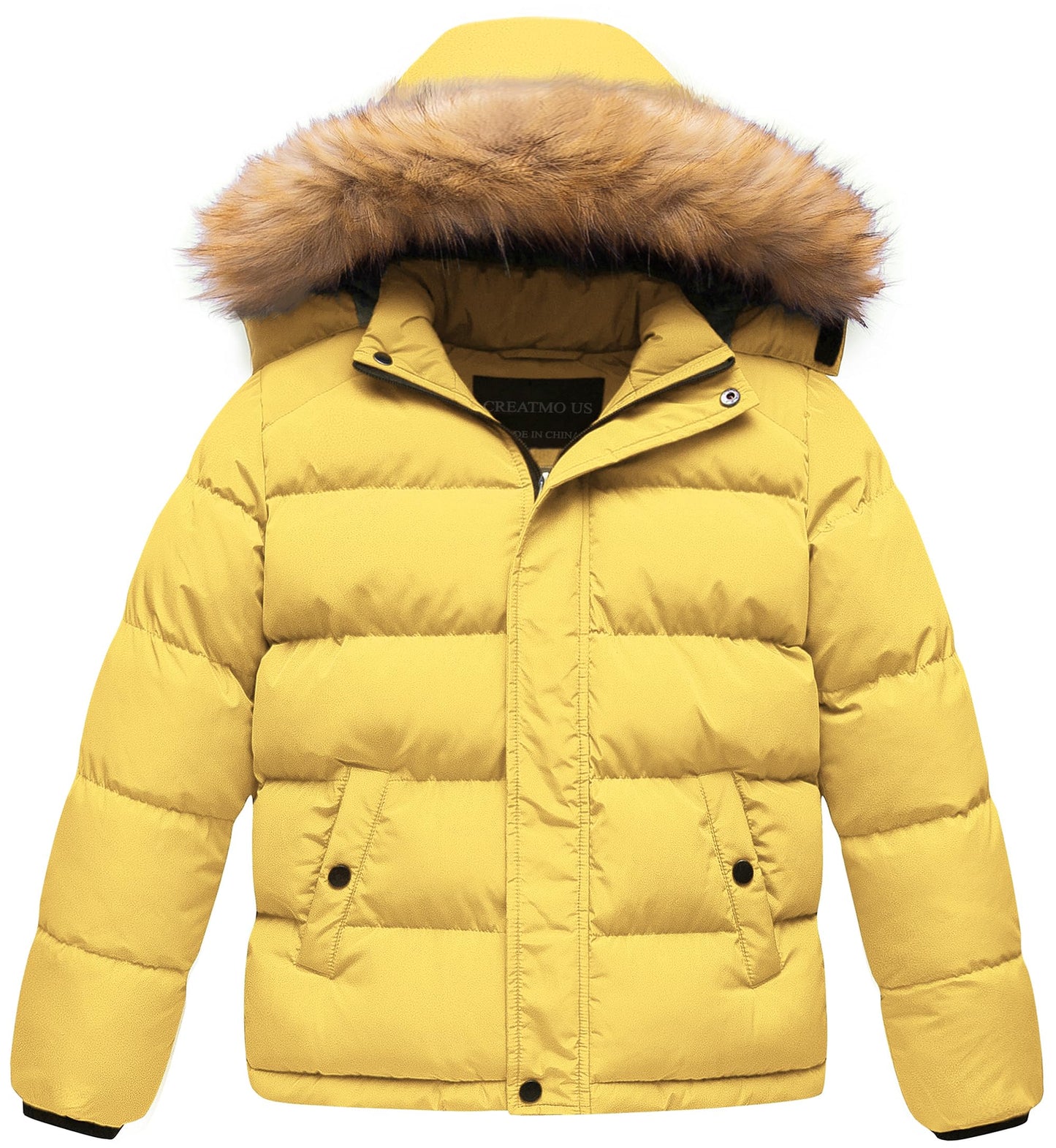 CREATMO US Boy's Water Resistant Winter Coats Warm Fleece Lined Outwear Windbreaker Ski Jacket