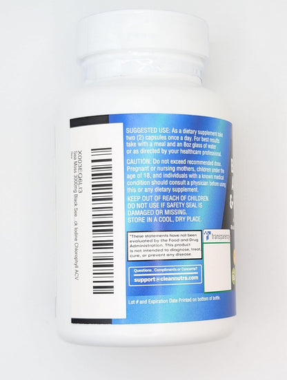 Clean Nutraceuticals Sea Moss Black Seed Oil Ashwagandha Turmeric Bladderwrack Burdock & Vitamin C Vitamin D3 with Elderberry Manuka Dandelion Yellow Dock Iodine Chlorophyll ACV