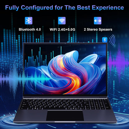 16 inch Laptop, 12GB RAM 256GB Storage Laptop Computer, 5305U Processor, 1920x1200 IPS FHD Display, WiFi, Bluetooth, Webcam, Type-C, 38Wh Battery