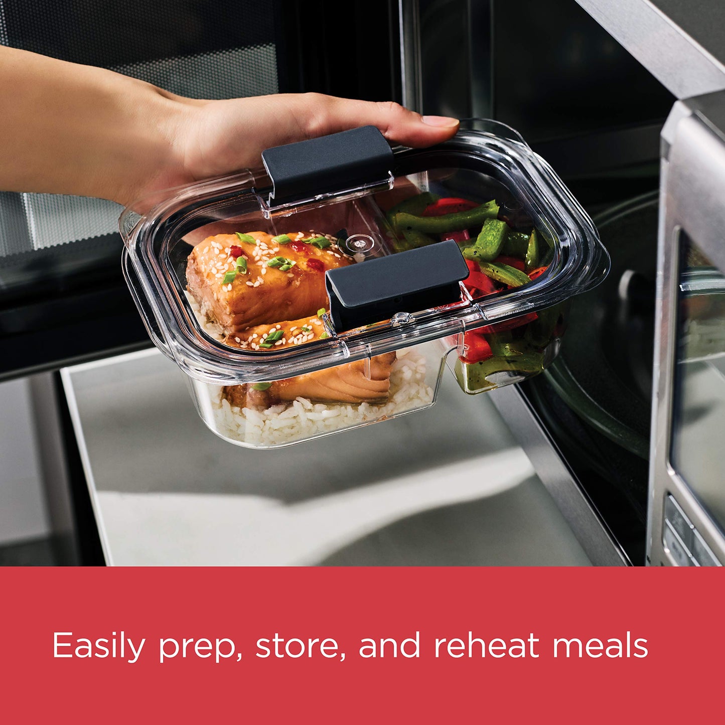 Rubbermaid Brilliance Food Storage Containers, BPA Free, Airtight Lids, Ideal for Lunch, Meal Prep & Leftovers, Set of 5 (3.2 Cup)