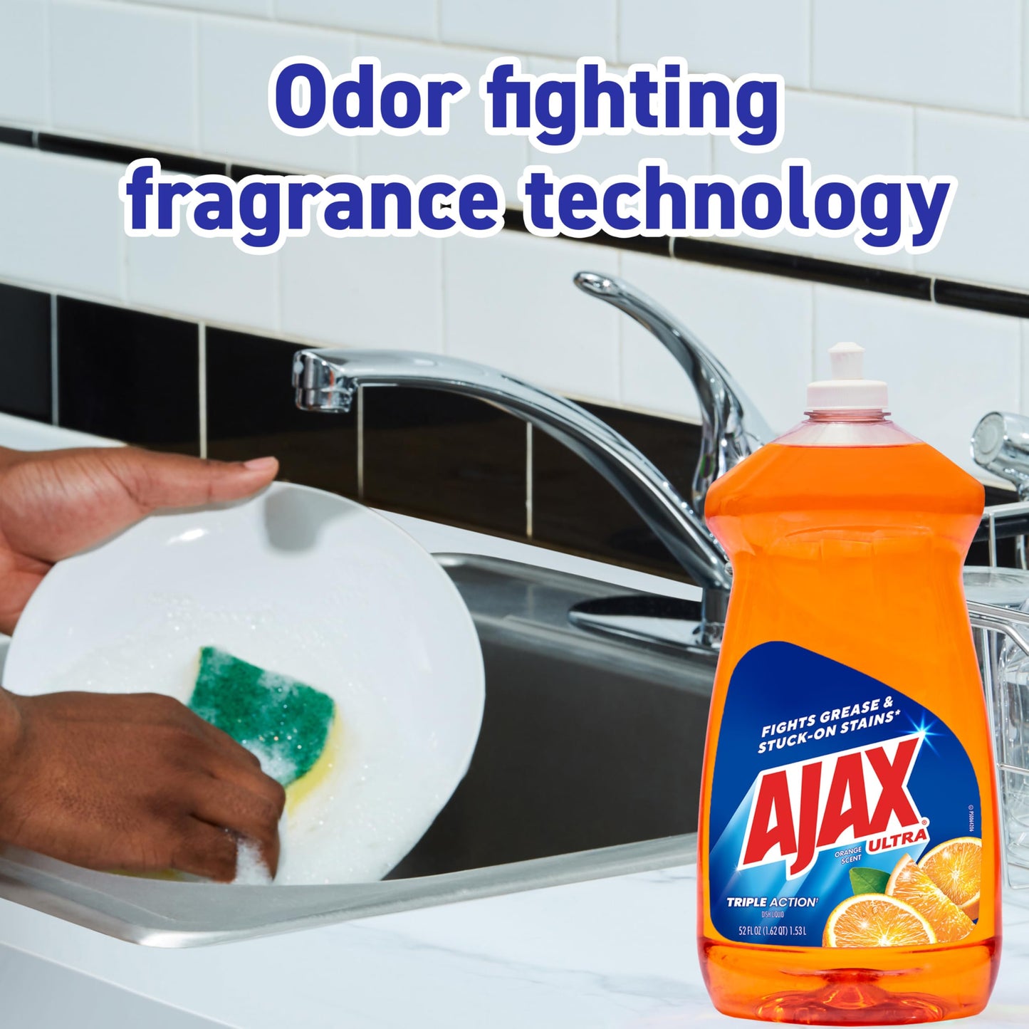 Ajax Ultra Dishwashing Liquid Dish Soap Refill, Vinegar and Lime Scent, 90 fluid ounce