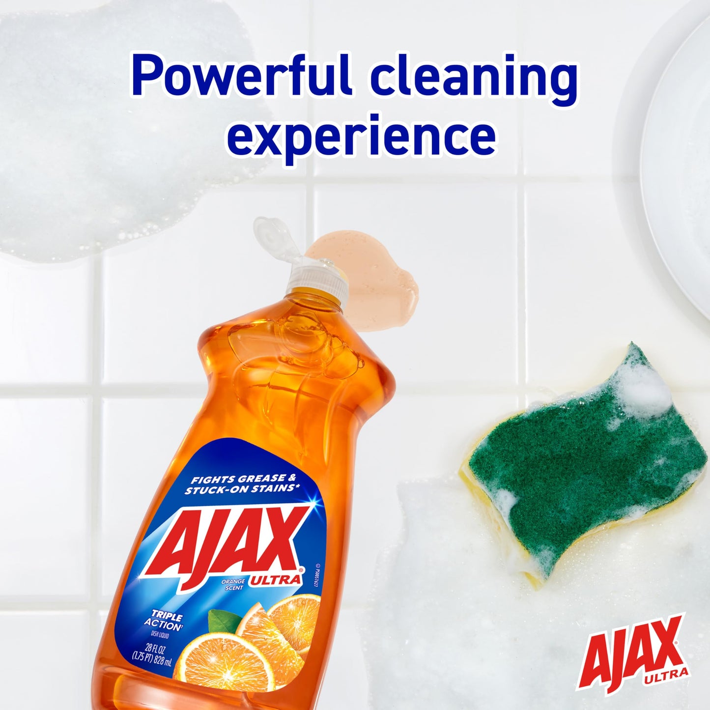 Ajax Ultra Dishwashing Liquid Dish Soap Refill, Vinegar and Lime Scent, 90 fluid ounce