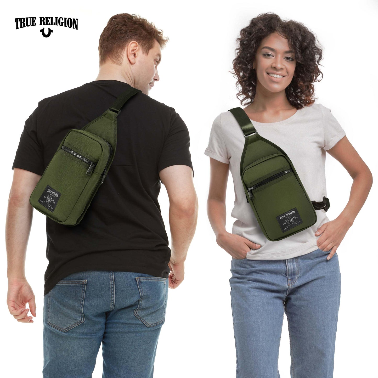 True Religion Crossbody Bags for Women & Men, Sling Bag for Men, Women Cross Body Bag, Sling Backpack Travel Bag Travel Purse