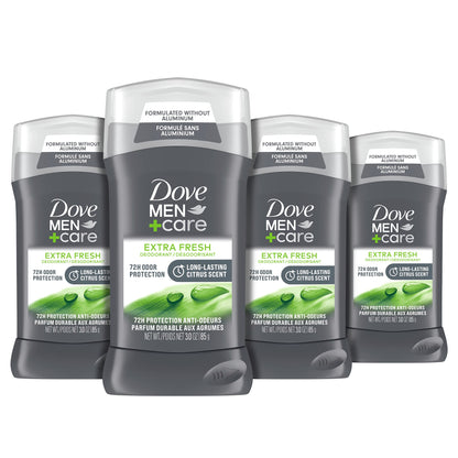 Dove Men + Care Antiperspirant Deodorant, 72hr Sweat & Odor Protection, Vitamin E, Triple Moisturizer, 4 Pack