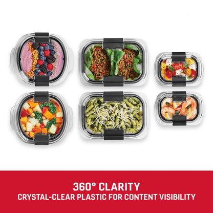 Rubbermaid Brilliance Food Storage Containers, BPA Free, Airtight Lids, Ideal for Lunch, Meal Prep & Leftovers, Set of 5 (3.2 Cup)