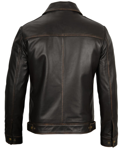 Decrum Mens Leather Jacket - Real Lambskin Classic Vintage Style Leather Jackets For Men