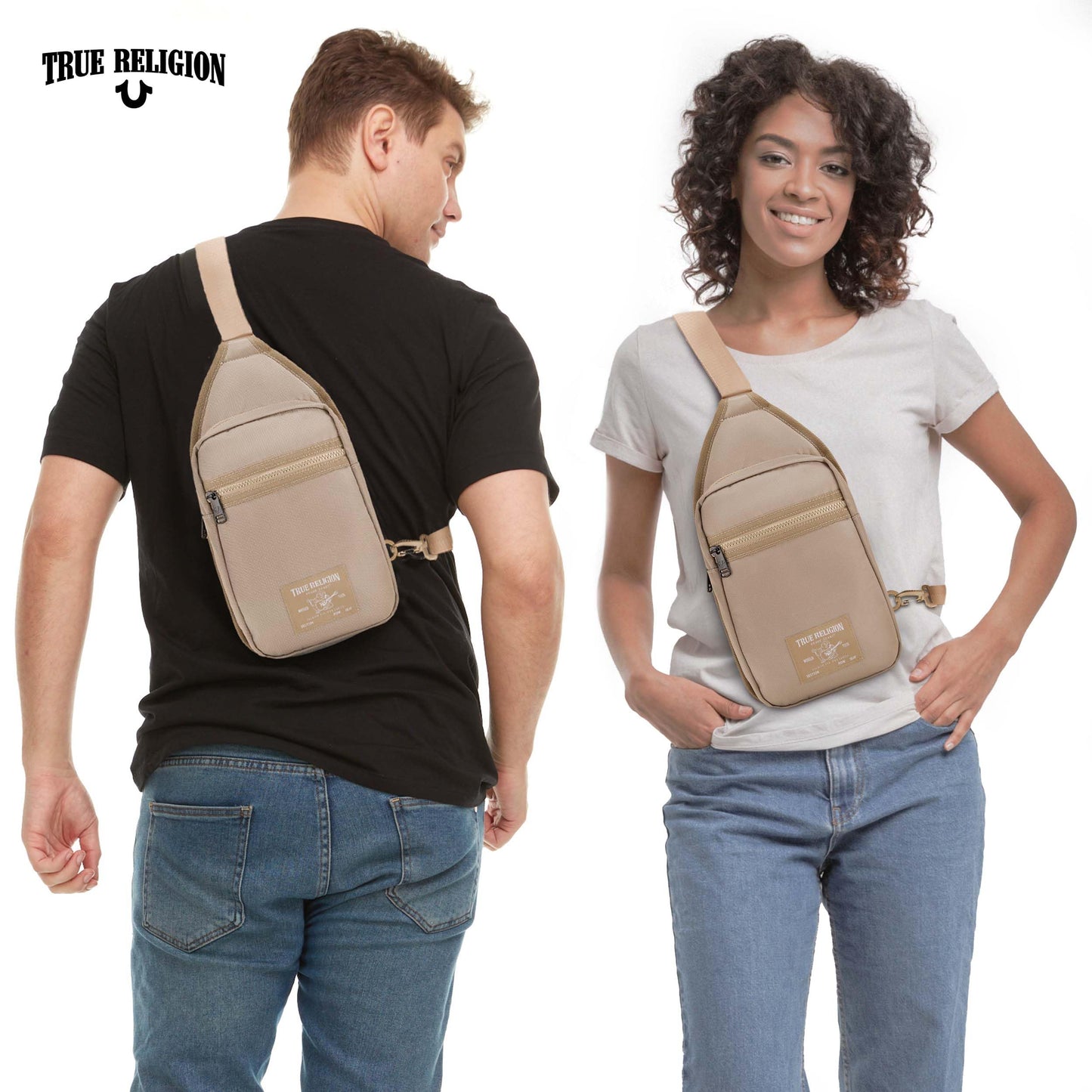 True Religion Crossbody Bags for Women & Men, Sling Bag for Men, Women Cross Body Bag, Sling Backpack Travel Bag Travel Purse