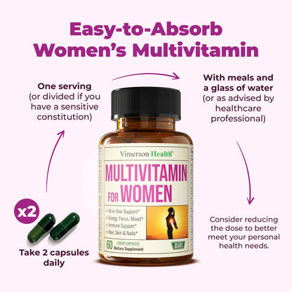 Multivitamin for Men - Daily Men's Multivitamins & Multiminerals with Vitamin A, C, D, E, B12, Zinc & More Essential Vitamins for Men - Mens Vitamins for Energy, Focus, and Mens Health. 60 Capsules