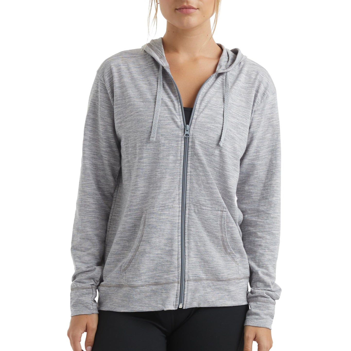 Hanes Women’s Slub Knit Full-Zip Hoodie, Textured Cotton Zip-Up T-Shirt Hoodie for Women