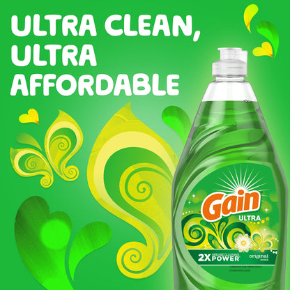 Gain Ultra Dishwashing Liquid Dish Soap, Original Scent, 38 fl oz