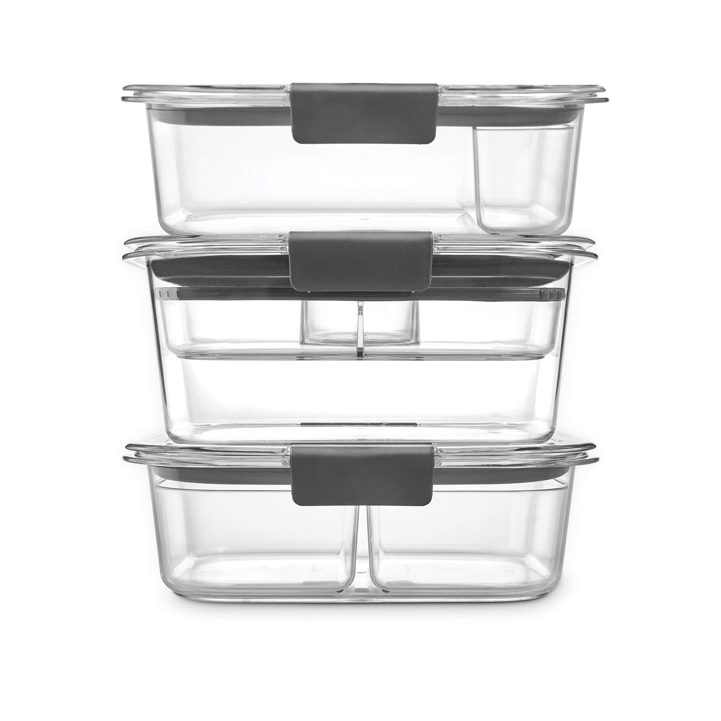 Rubbermaid Brilliance Food Storage Containers, BPA Free, Airtight Lids, Ideal for Lunch, Meal Prep & Leftovers, Set of 5 (3.2 Cup)