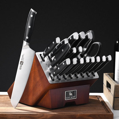 Stahl 19 Piece High Carbon Exclusive German Steel Knife Block Set (Black)