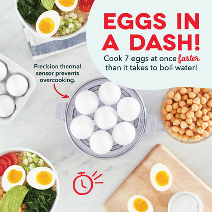 DASH Rapid Egg Cooker: 7 Egg Capacity Electric Egg Cooker for Hard Boiled Eggs, Poached Eggs, Scrambled Eggs, or Omelets with Auto Shut Off Feature - Black