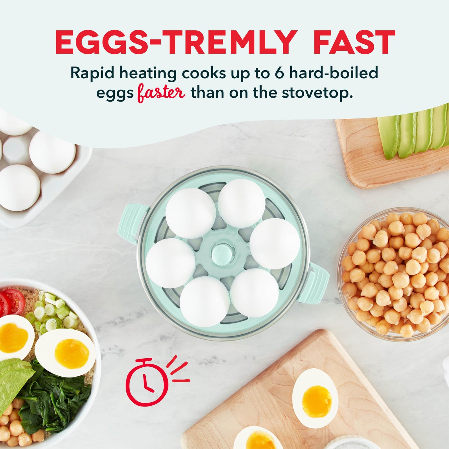 DASH Rapid Egg Cooker: 7 Egg Capacity Electric Egg Cooker for Hard Boiled Eggs, Poached Eggs, Scrambled Eggs, or Omelets with Auto Shut Off Feature - Black