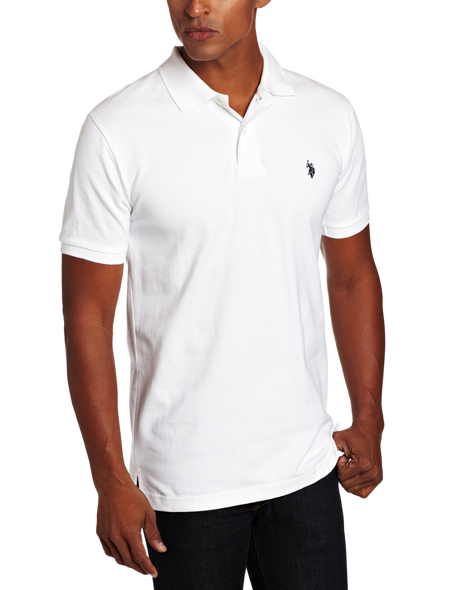 U.S. Polo Assn. Men's Classic Polo Shirt, Two-Button Closure Pique Polo Shirt, Summer Fashion Golf Shirt