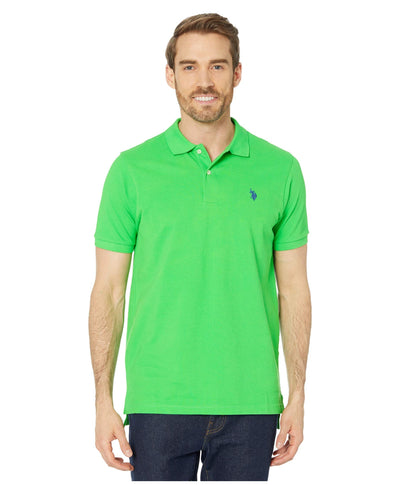 U.S. Polo Assn. Men's Classic Polo Shirt, Two-Button Closure Pique Polo Shirt, Summer Fashion Golf Shirt