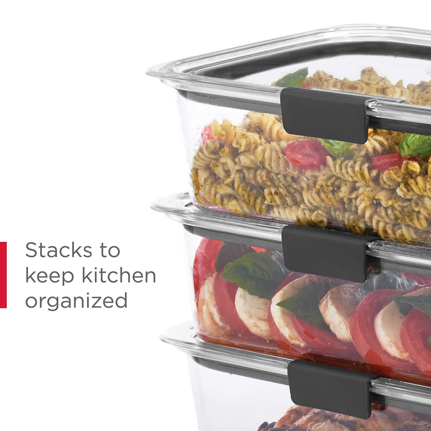 Rubbermaid Brilliance Food Storage Containers, BPA Free, Airtight Lids, Ideal for Lunch, Meal Prep & Leftovers, Set of 5 (3.2 Cup)