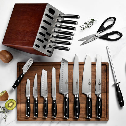 Stahl 19 Piece High Carbon Exclusive German Steel Knife Block Set (Black)