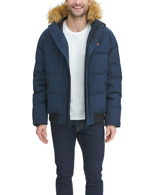 Tommy Hilfiger Men's Arctic Cloth Quilted Snorkel Bomber Jacket (Standard and Big & Tall)