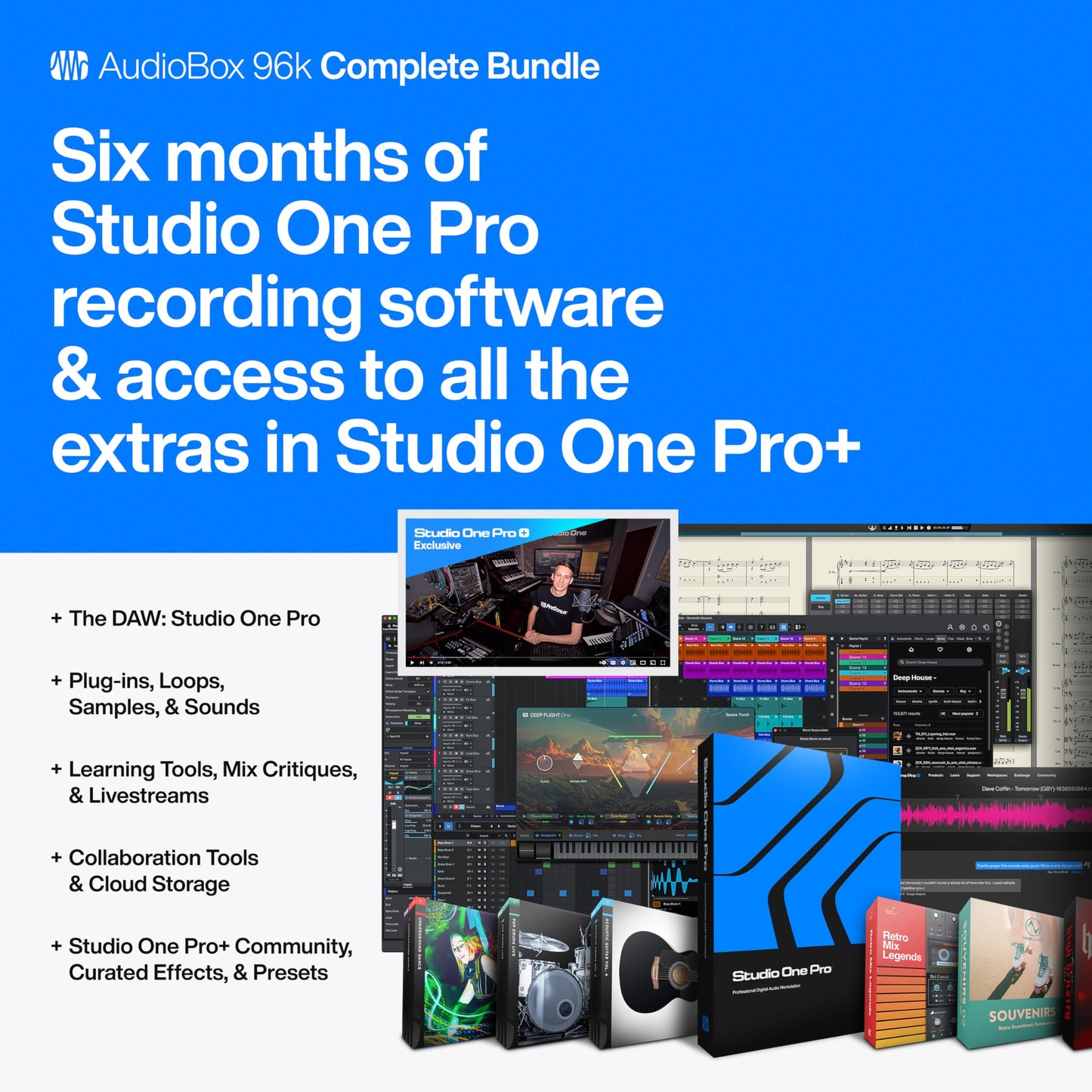 PreSonus AudioBox 96 25th Anniversary Studio Recording Bundle with Studio One Artist DAW Music Production Software