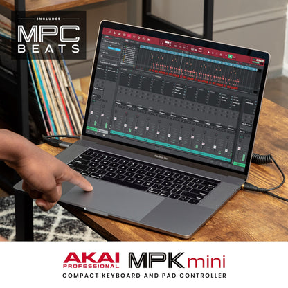 AKAI Professional MPK Mini MK3 - 25 Key USB MIDI Keyboard Controller With 8 Backlit Drum Pads, 8 Knobs and Music Production Software Included, White