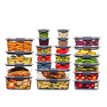 Rubbermaid Brilliance Food Storage Containers, BPA Free, Airtight Lids, Ideal for Lunch, Meal Prep & Leftovers, Set of 5 (3.2 Cup)