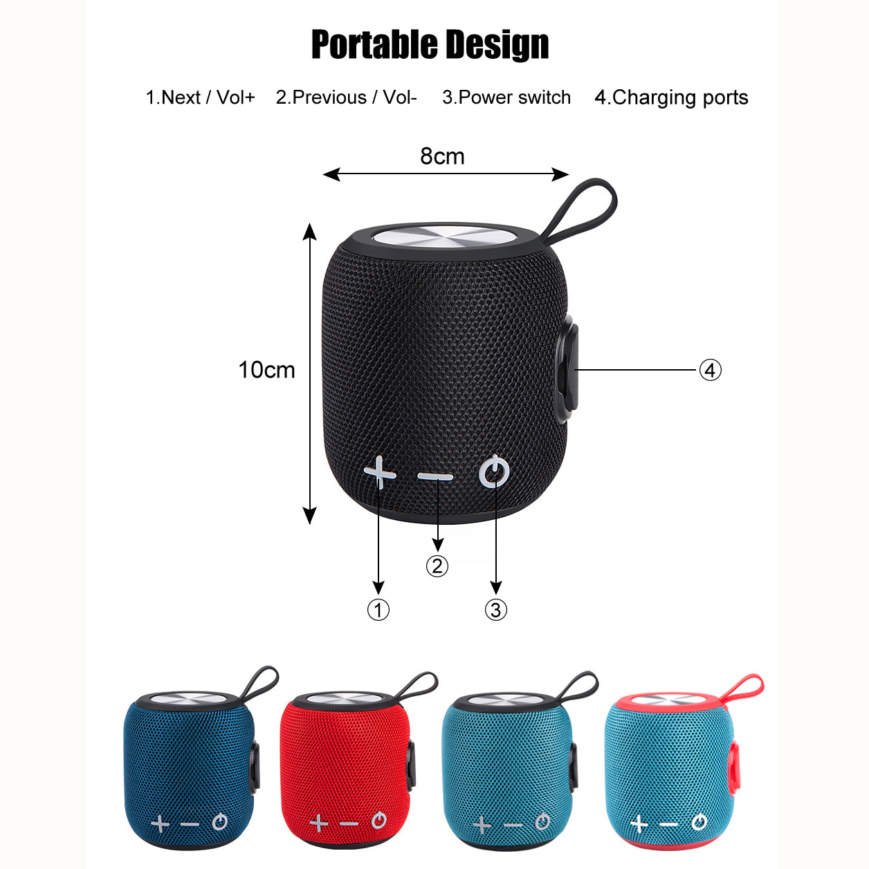 Bass High Quality Loud Bt Tws Mini Small Portable Bluetooth IPX6 Outdoor Waterproof Wireless Bluetooth Speaker