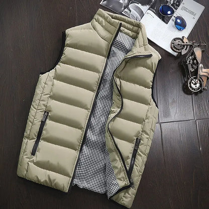 Mens Jacket Sleeveless Vest Winter Fashion Casual Slim Coat Brand Clothing Vests Cotton-Padded Men's Vest Men Waistcoat Big Size