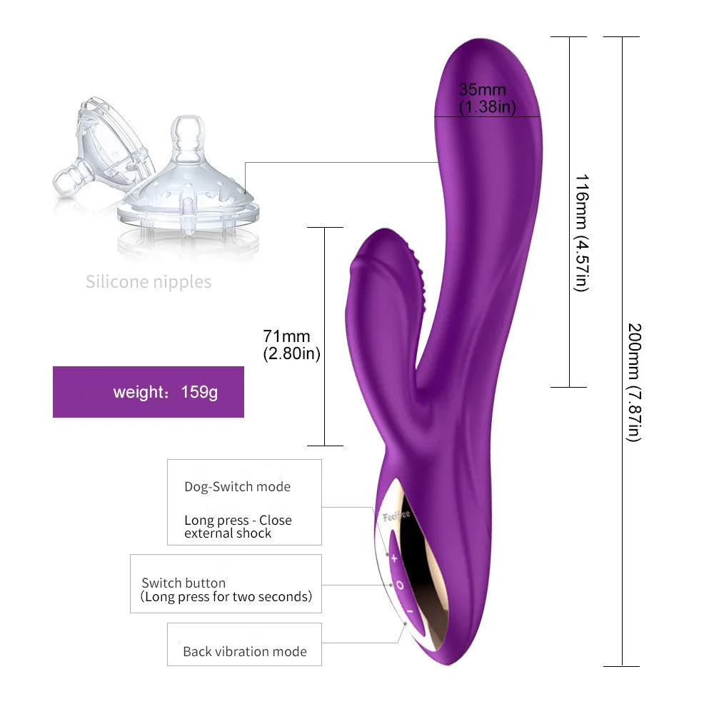 Rabbit Vibrator 10 Speed G Spot Dildo Vibrator Silicone Waterproof Clitoris Stimulator Vagina Massager Sex Toys for Women