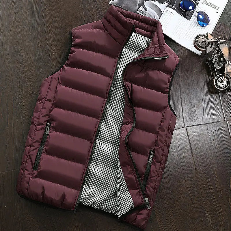 Mens Jacket Sleeveless Vest Winter Fashion Casual Slim Coat Brand Clothing Vests Cotton-Padded Men's Vest Men Waistcoat Big Size