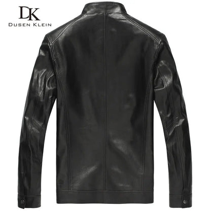 Luxury Man Genuine Sheepskin Leather Jacket Brand Dusen Klein Men Slim Designer Spring Leather Coats Black/Brown 14B0109