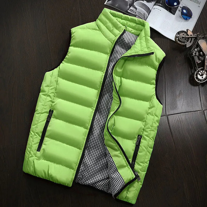 Mens Jacket Sleeveless Vest Winter Fashion Casual Slim Coat Brand Clothing Vests Cotton-Padded Men's Vest Men Waistcoat Big Size