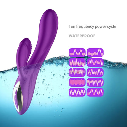 Rabbit Vibrator 10 Speed G Spot Dildo Vibrator Silicone Waterproof Clitoris Stimulator Vagina Massager Sex Toys for Women