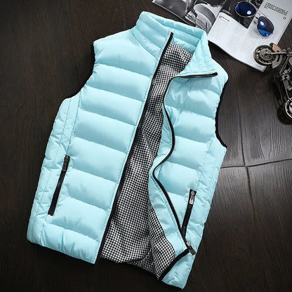 Mens Jacket Sleeveless Vest Winter Fashion Casual Slim Coat Brand Clothing Vests Cotton-Padded Men's Vest Men Waistcoat Big Size