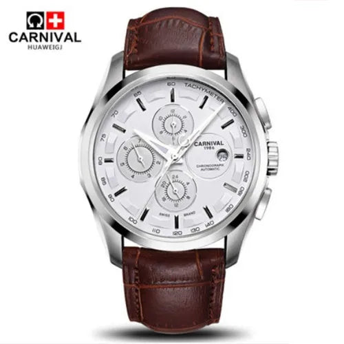 Automatic Mechanical Switzerland Brand Men Wristwatches Fashion Luxury Leather Strap Watch Waterproof Clock Relogio Reloj Montre