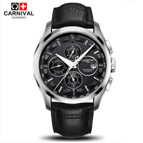 Automatic Mechanical Switzerland Brand Men Wristwatches Fashion Luxury Leather Strap Watch Waterproof Clock Relogio Reloj Montre