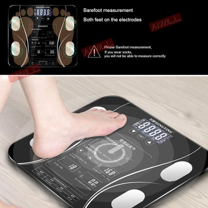 Fat Bmi Scale Digital Human Weight Mi Scales Bluetooth-Compatible Floor Lcd Display Body Index Electronic Smart Weighing Scales