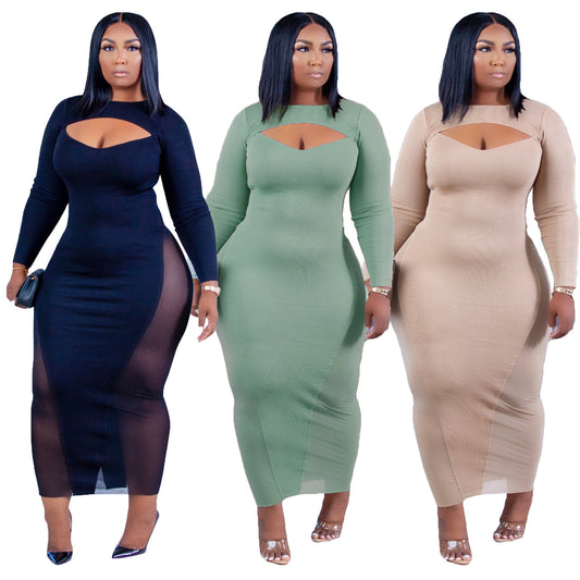 TH2456 Cotton Custom Women Sexy Plus Size Sweater Dresses Fall Lady Elegant Casual Long Sweater Bodycon Dresses