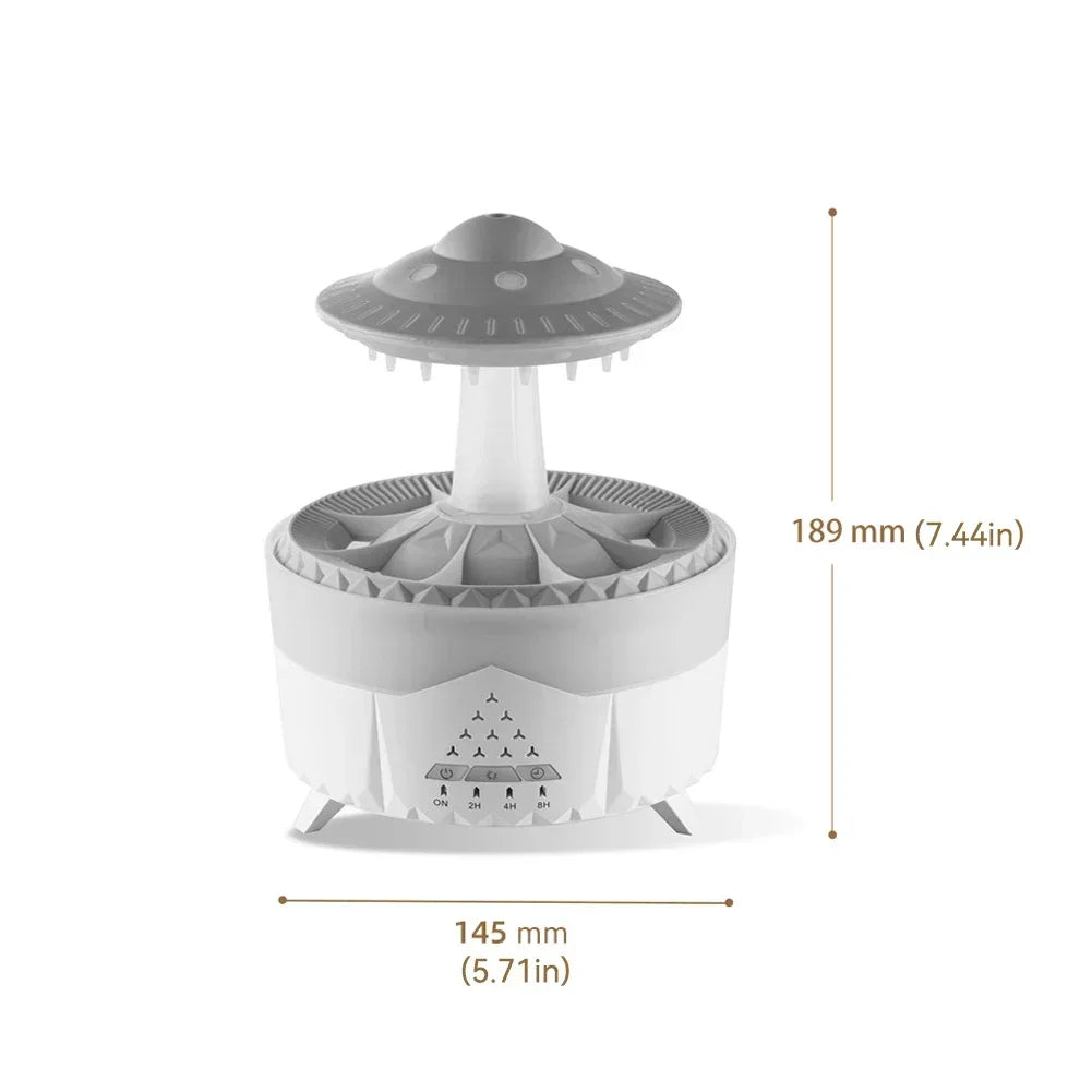 Remote Control Rotating Umbrella Waterdrop Aromatherapy Machine Ultrasonic Air Humidifier With LED Light for Home Aroma Diffuser