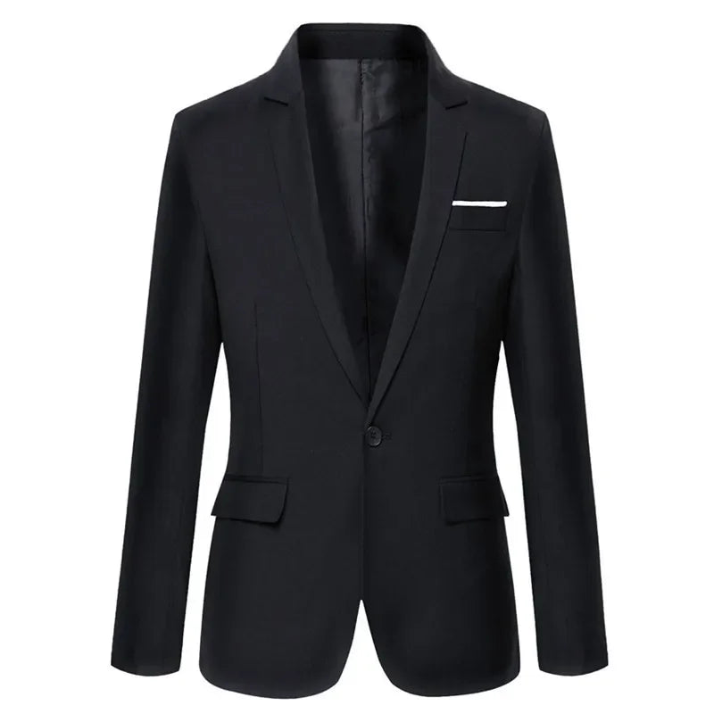 Blue Men Blazers Work Office Men Tuxedos for Formal Occasions Pockets Coat Blazers Male Custom Men's Business Slim Blazers