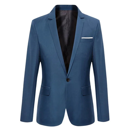 Blue Men Blazers Work Office Men Tuxedos for Formal Occasions Pockets Coat Blazers Male Custom Men's Business Slim Blazers