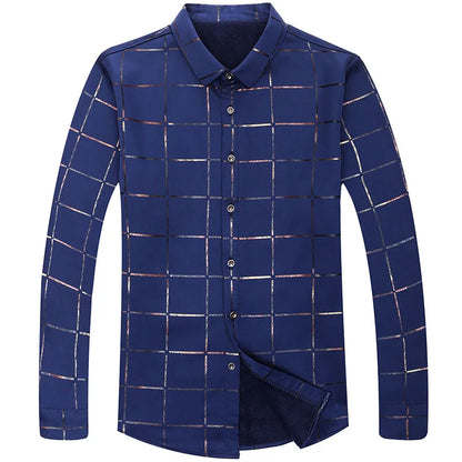 Brand Casual Spring Luxury Plaid Long Sleeve Slim Fit Men's Shirt Streetwear Social Dress Shirt   Men's Fashions Jersey 2309