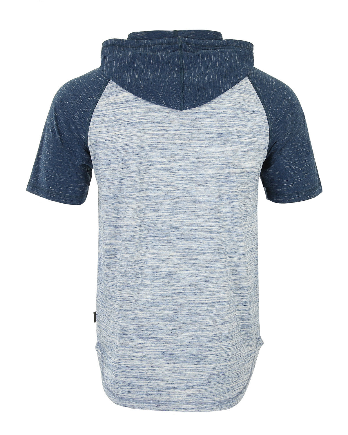 ZIMEGO Men's Short Sleeve Raglan Hoodie Round Bottom Semi Longline T-Shirt