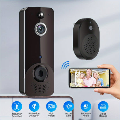 Wireless Smart Doorbell Camera HD Image AI Detection Instant Alerts